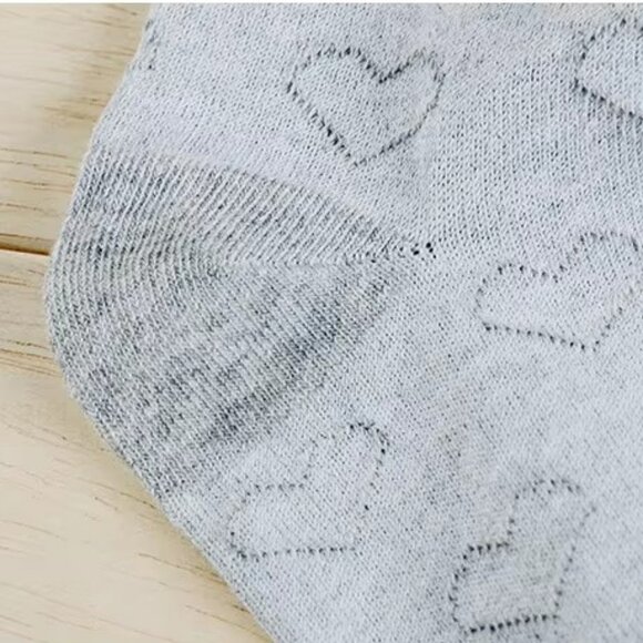 On Order - Women's Thigh High Socks Black with Heart Pattern and Pink Bow Kawaii - Picture 5 of 5